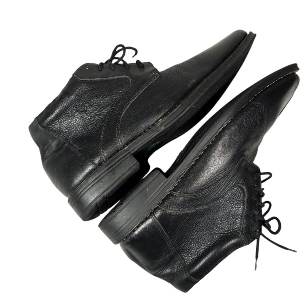 SANDRO Men’s Black Soft Pebbled Leather Ankle Boots Size 9.5 D - Picture 7 of 12